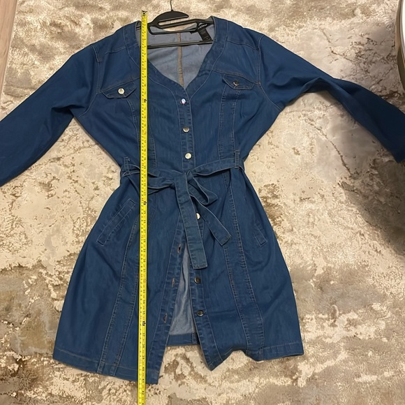 Ashely Stewart NWOT Denim Belted Dress Woman’s 18 - Picture 3 of 4